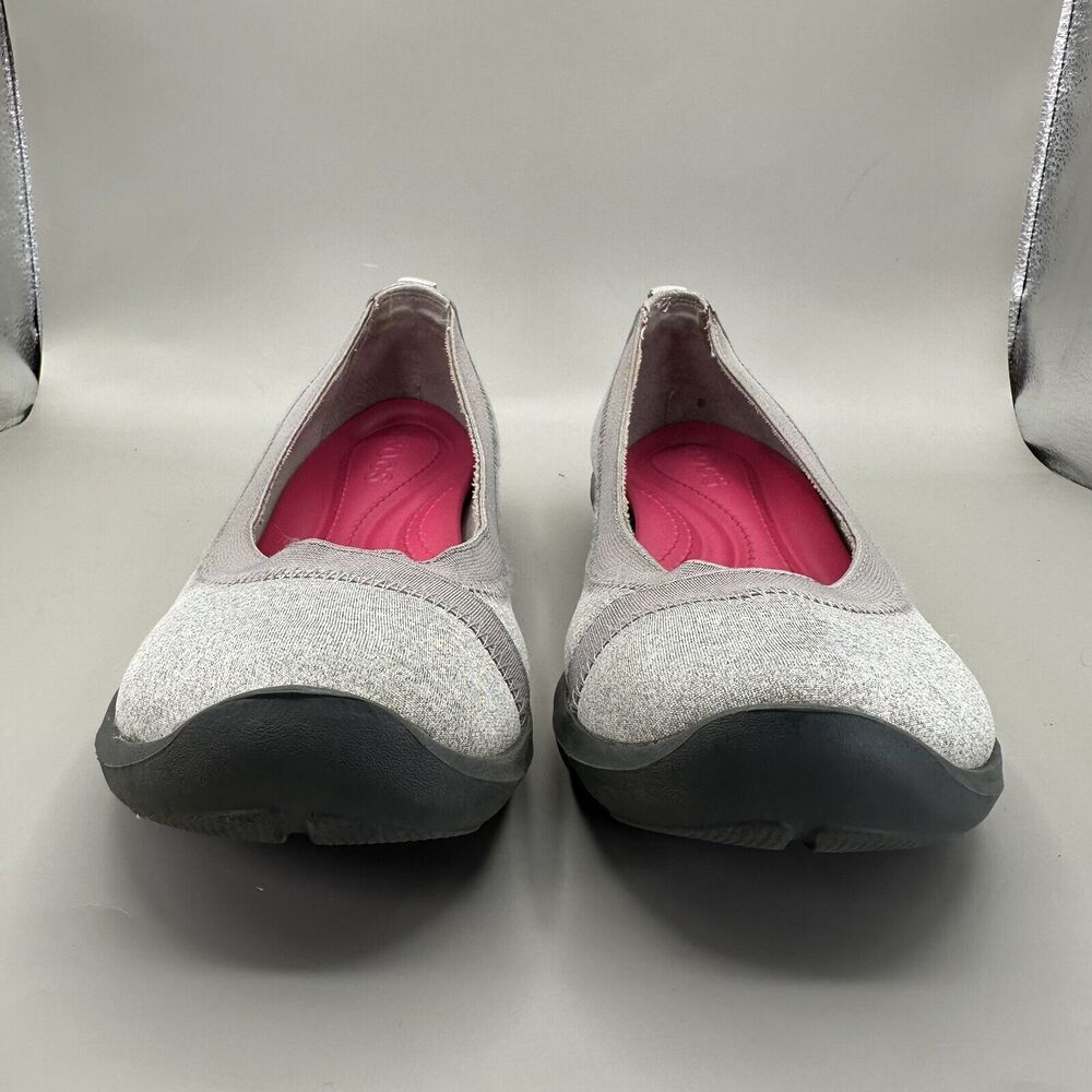Crocs Womens Busy Day Ballet Wedge Heathered Light Grey Relaxed Fit Shoes Size 9 - Picture 3 of 9